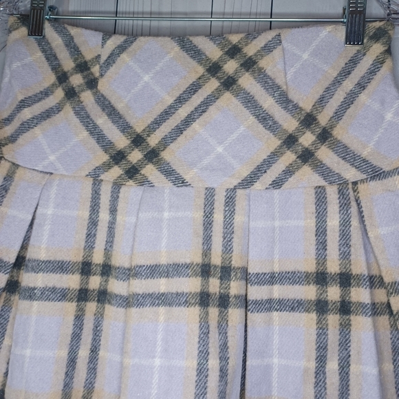 Francesca's Plaid Skirt in Purple, Cream, and Gray - Picture 7 of 13